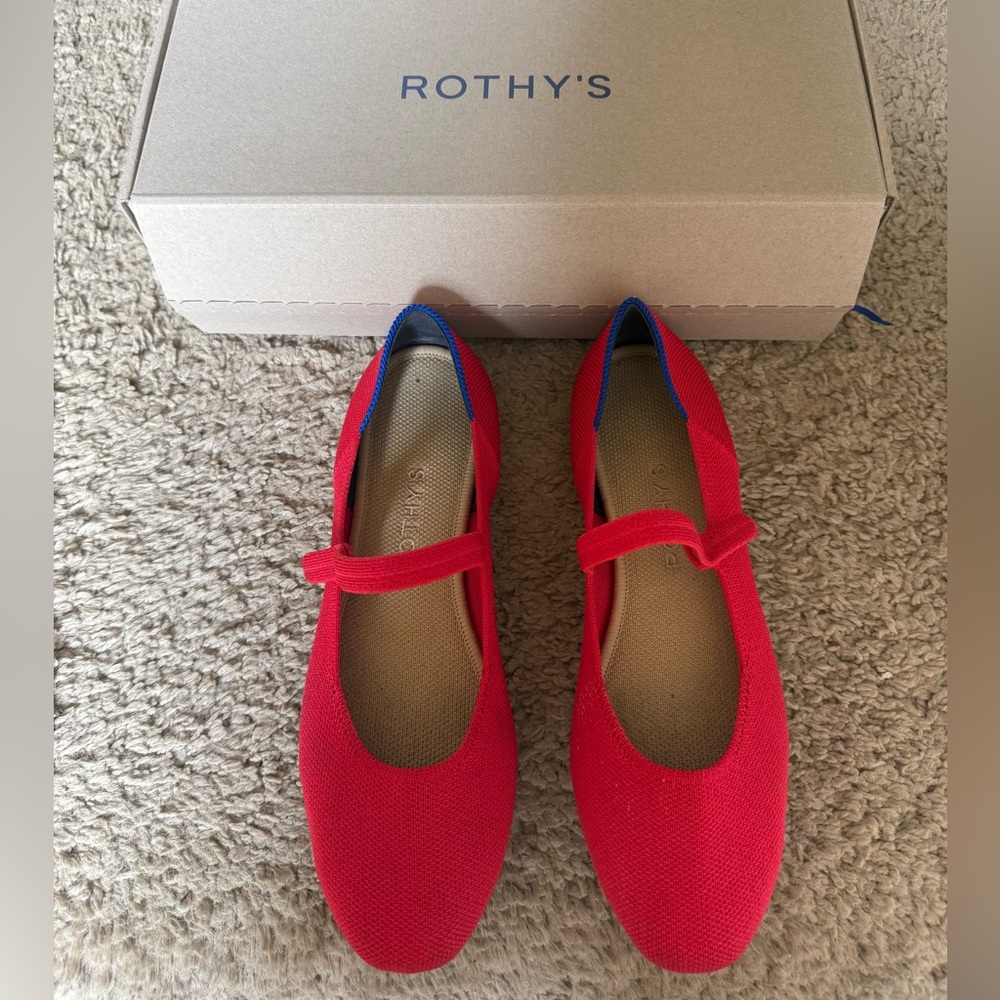 Rothy's Red Dress Shoes with Knit Material